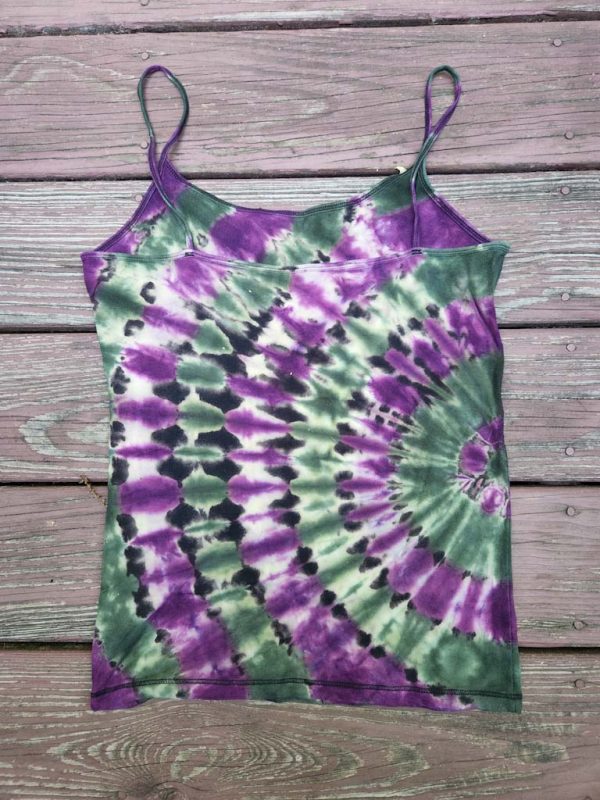 S-0012 Black Cami Fan Discharge with Lavender and Sage - Back